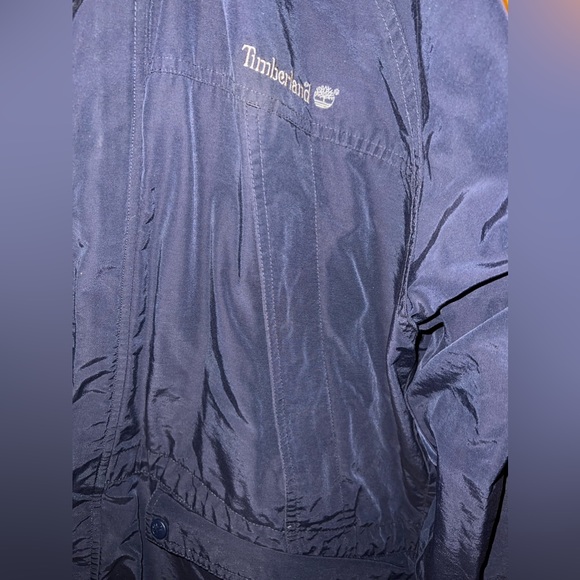 Timberland Weathergear Windbreaker Men's Hooded Jacket Navy Blue 2002 Me… - Picture 2 of 6
